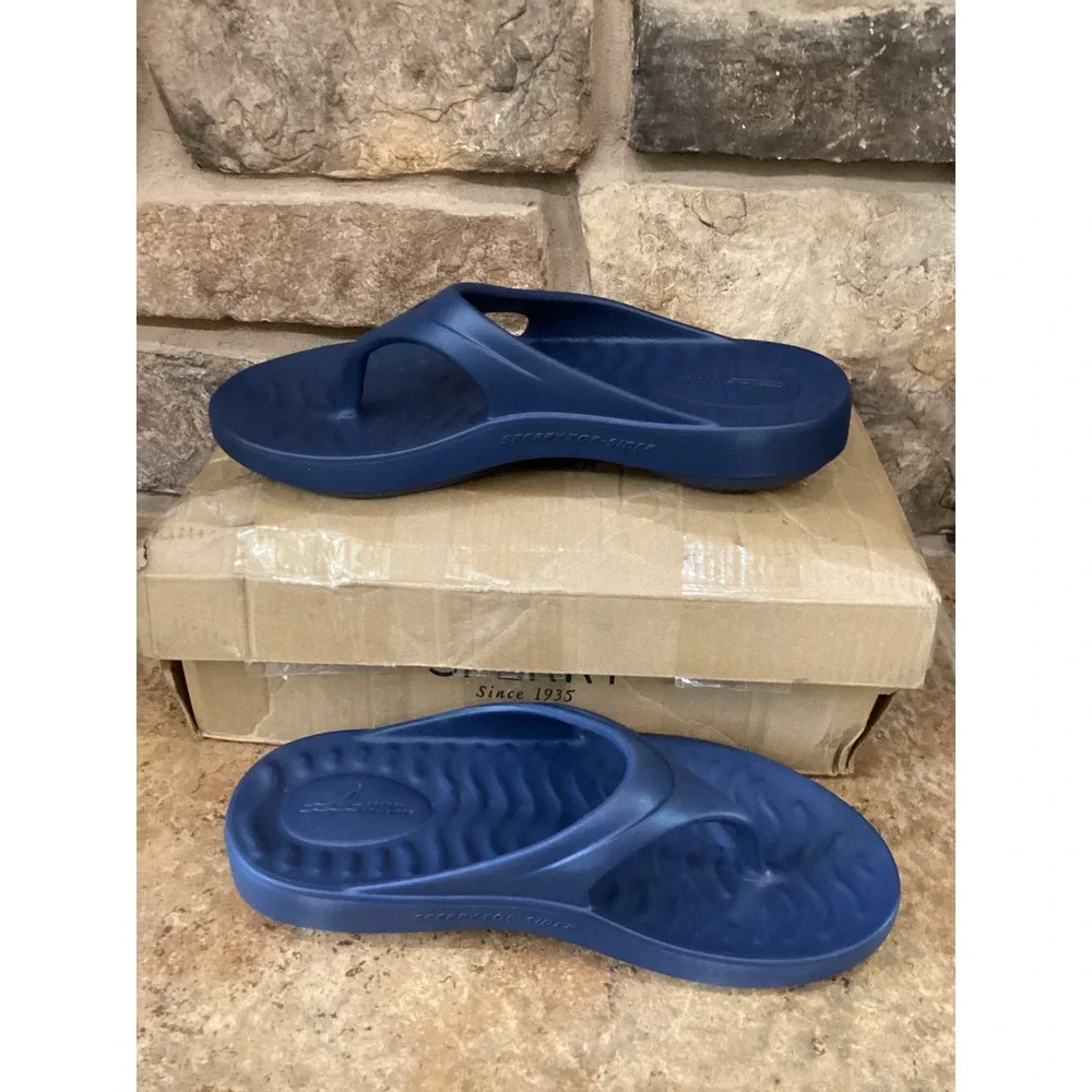 Sperry Top-Sider Flow Sandal Navy Blue Mens 7 Flip Flop New 14186024